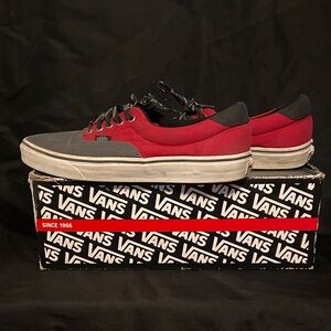 Vans Men's Bold Red and Gray Sneakers